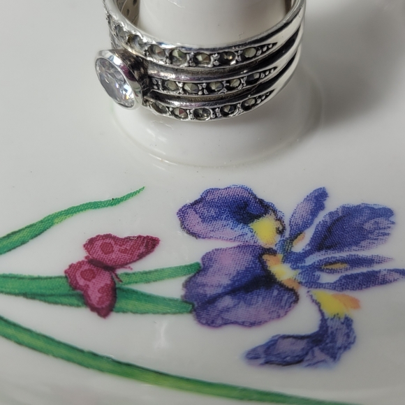 ❤ ESTERLING SILVER RING SIZE 7 - Picture 2 of 9